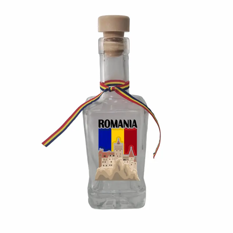 Castelul bran romania, sticla cu mesaj patrata, 250 ml, model divgs318 14